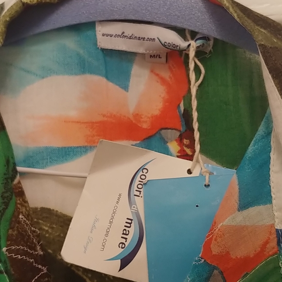 Floral Duster/Coverup with Sequin Embellishment Made in Capris, Italy NWT - Picture 5 of 8